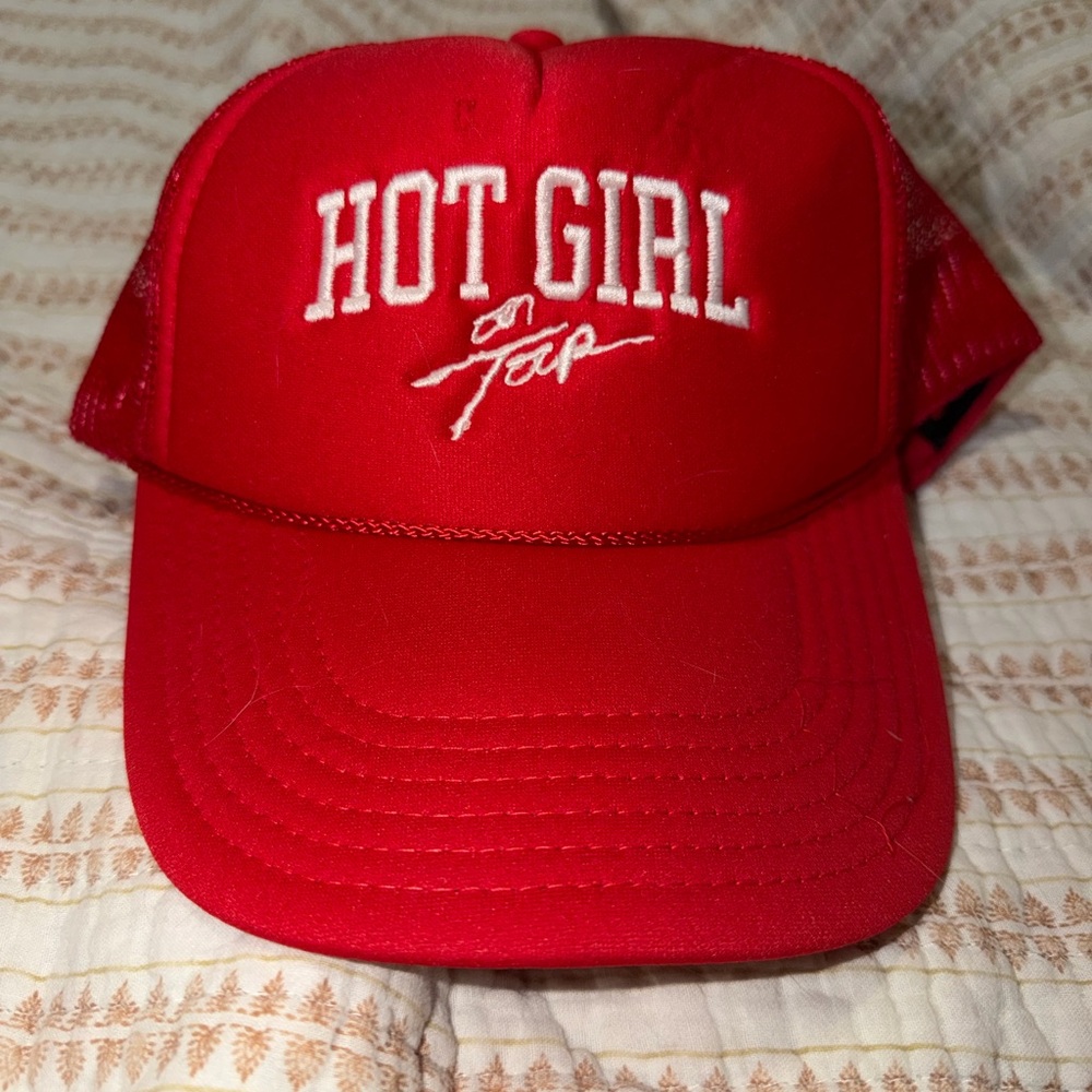 Megan Thee Stallion Red "HOT GIRL" Embroidered Trucker Hat